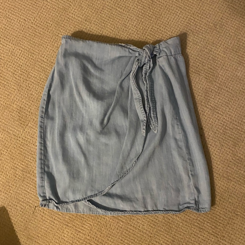 Denim wrap skirt